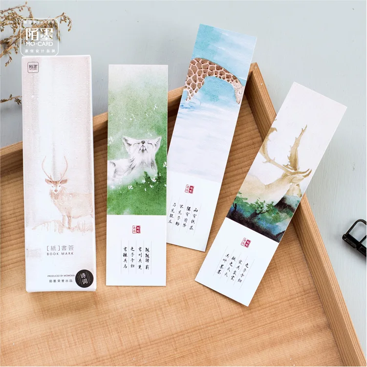

30 Bookmarks/lot Deer Ancient Chinese Cute Paper Bookmark Postcard Kawaii Stationery Gift Card School Stationery Wholesale