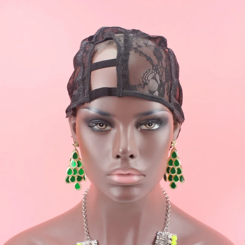 1PC S/M/L Right Part U part wig cap black color wig cap for making wigs