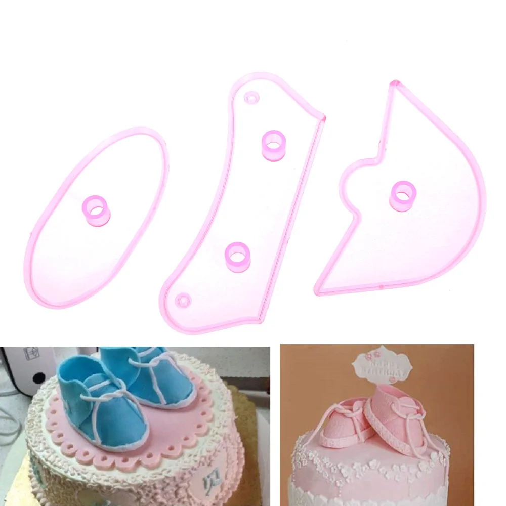 Birthday Baby Fondant Cutter Sugarcraft Set Cake Decor Shoes Mold N3 