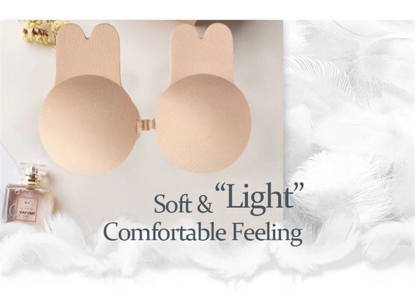 Invisible Push Up Bra Reusable Strapless Adhesive Bra Women Breast Petals Nipple Cover Self Adhesive Silicone Sticky Rabbit Bras