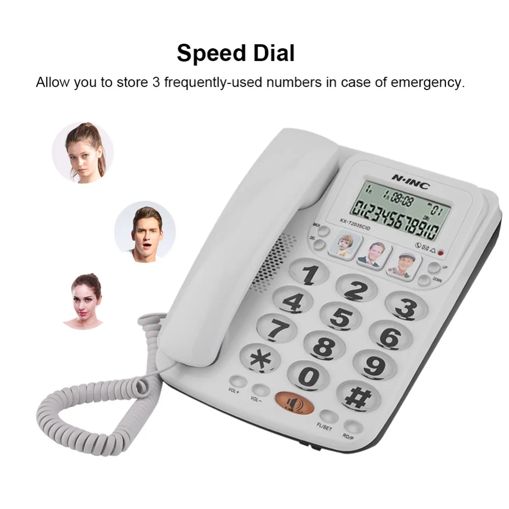 

KX-2035CID 2-line Corded Phone with Speakerphone Speed Dial Phone Incoming Call Display with Caller ID Home Office Landline