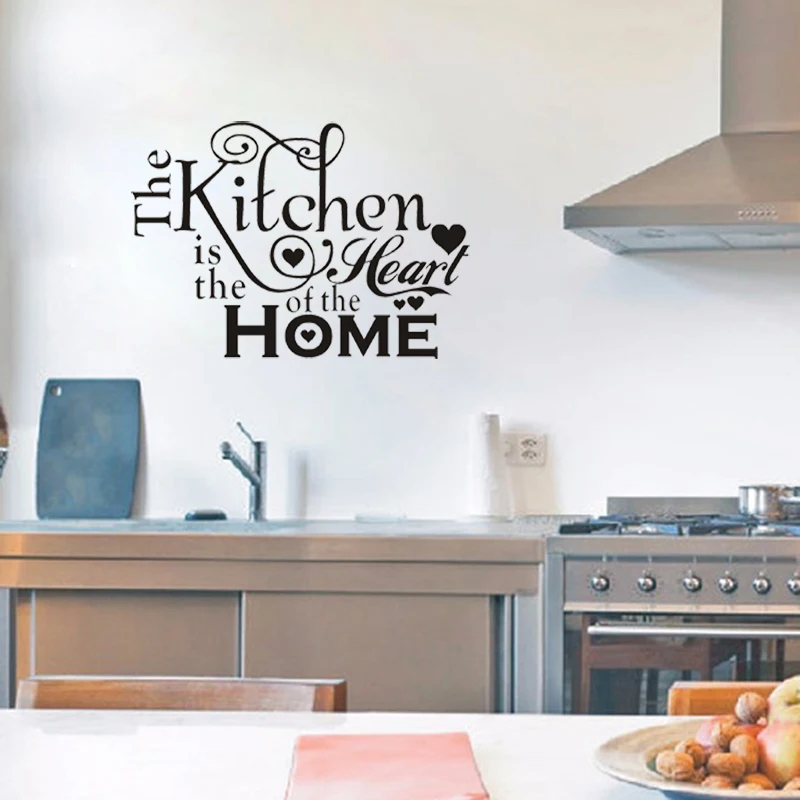 JJRUI Kitchen Heart Home Quote Wall Stickers Art Dining Room Removable Decals DIY Wall Sticker Home Decoration