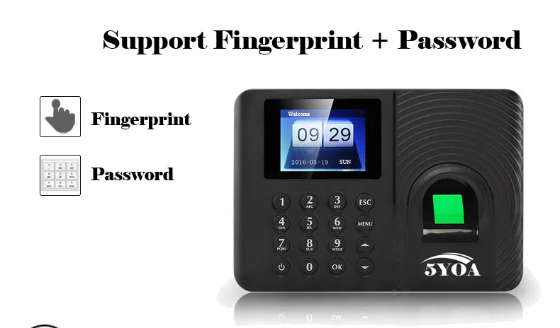 best smart locks for home A10 Biometric Fingerprint Time Attendance System Clock Recorder Employee Recognition Recording Device Electronic Machine badge reader