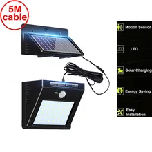30 светодиодов Солнечный свет сплит-панель PIR датчик движения наружная уличная настенная лампа безопасности лагеря водонепроницаемый точечный прожектор для сада