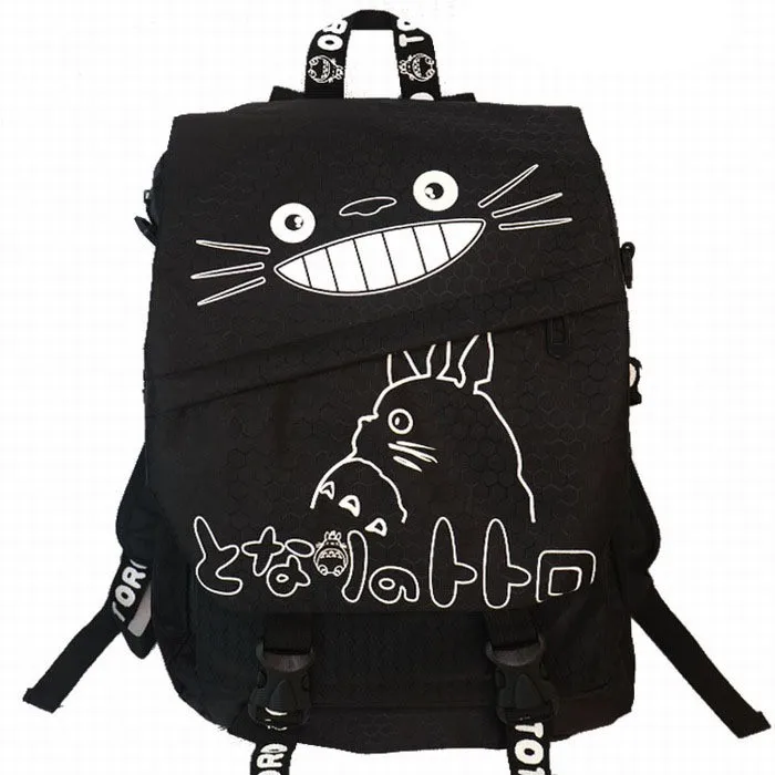 Японский аниме Хаяо Миядзаки Тоторо Милый Черный Холст мультфильм взрослый рюкзак школьная сумка подарок