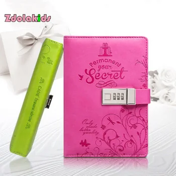 

Diary With Lock Pu Leather Cute Travel Journal Notebook