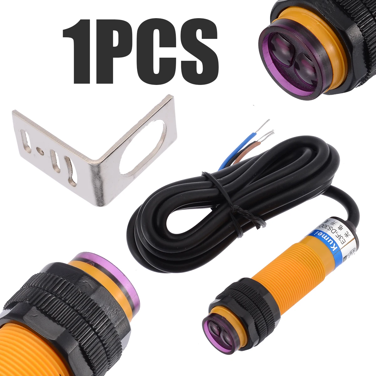 High Quality Photoelectric Switch Adjustable Infrared Proximity Sensor Switch Photoelectric Sensor NPN NO with Bracket