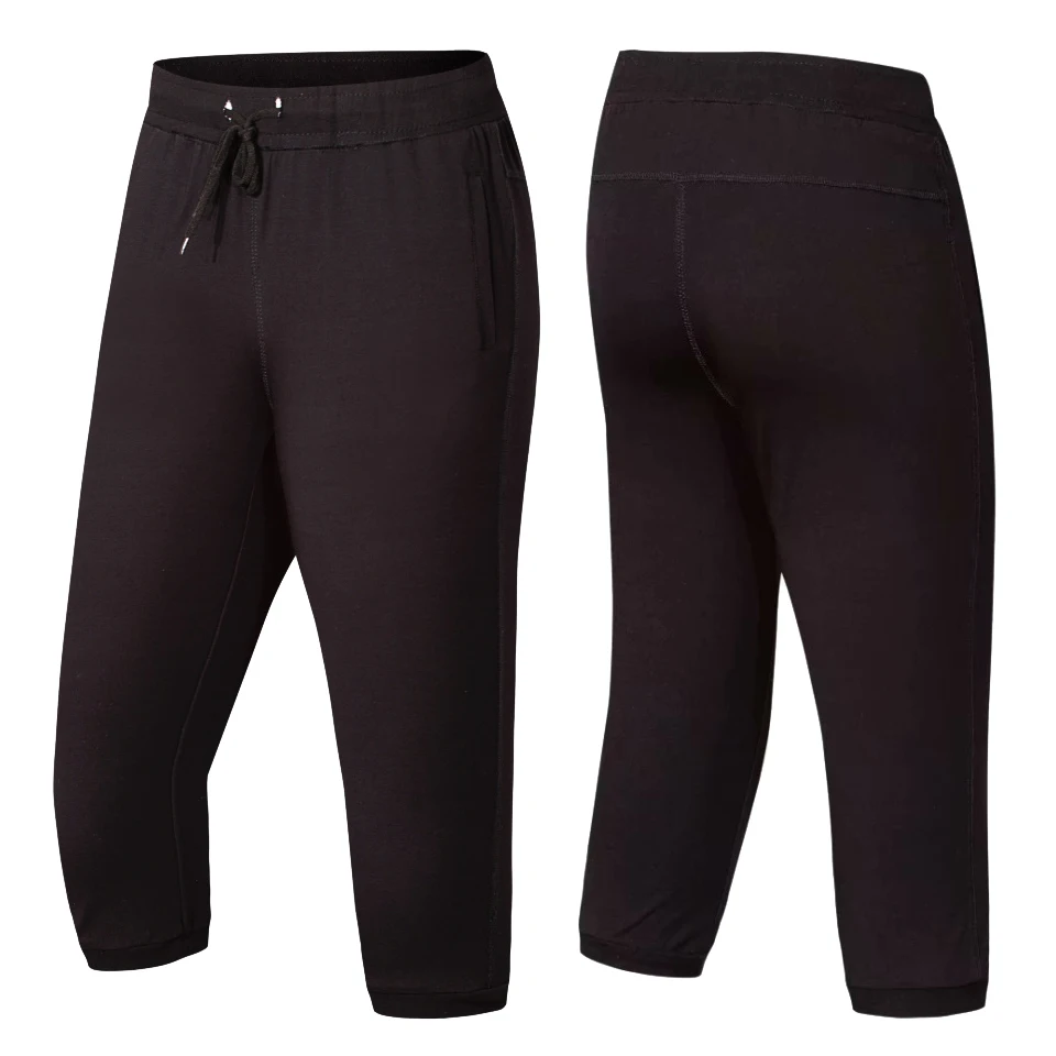Men Sports Running 3/4 Pants Pockets Athletic Football Soccer pant