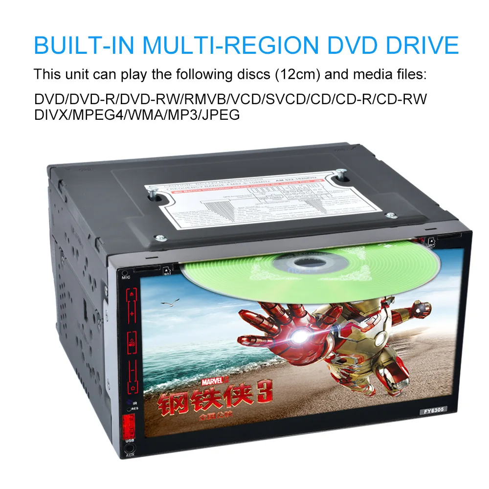 Top Universal 6.95" 2 Din Android Car GPS Navigation Car Multimedia Player Wifi Bluetooth Quad Core Head Unit Car Radio Media Player 4