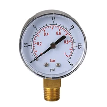 TS-50-15psi Pressure Gauge Mini Air Compressor Bar Manometer for Compressor Switch Hydraulic Low Pressure Meter