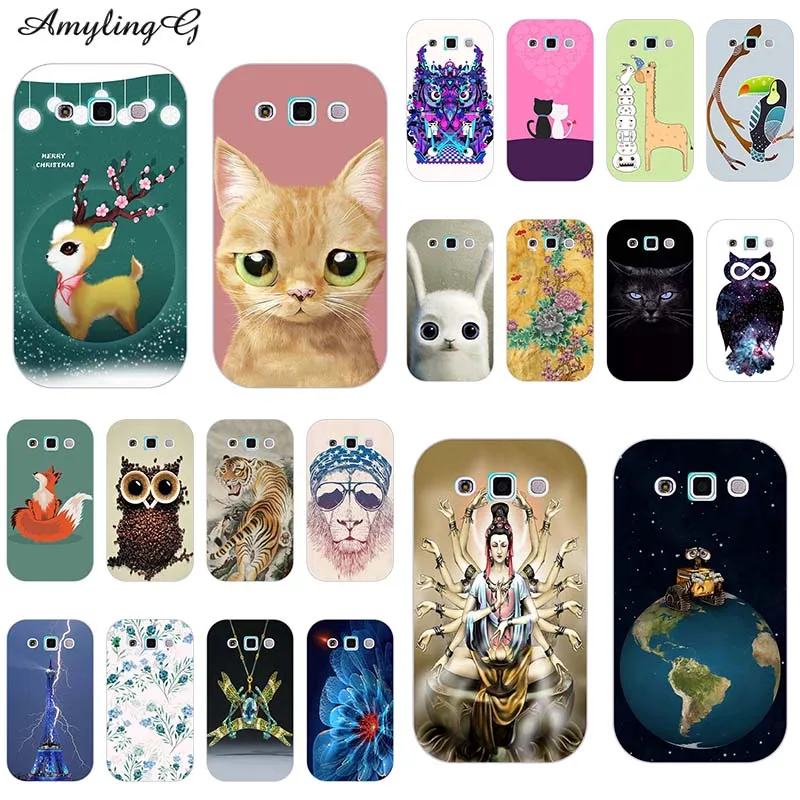 

Silicone Patterned Case For Samsung Galaxy Win i8552 i8558 i8550 gt-i8552 Cover Flower Bear Cat Dog Printed Animal Phone Case