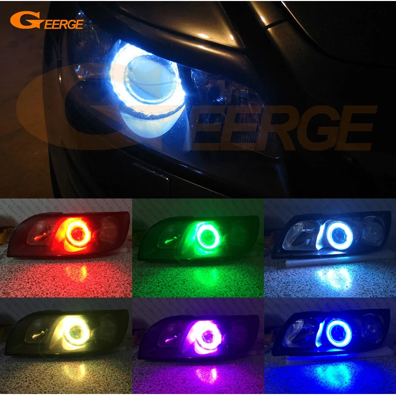 For Volvo C70 2006 2007 2008 2009 Excellent Angel Eyes Multi-Color Ultra bright RGB LED Angel Eyes kit Halo Rings for hyundai azera 2006 2007 2008 2009 2010 excellent angel eyes multi color ultra bright rgb led angel eyes kit halo rings