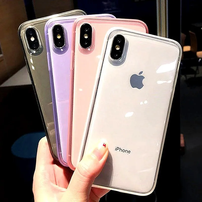 Colorful Transparent Shockproof Frame Phone Case For iphone 11 Pro X Xr Xs Max 7 8 Plus Soft Protection Cover |