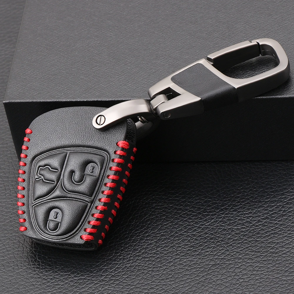 

3/4 Button Leather Remote Key Case For Mercedes For Benz B C E ML S CLK CL Fob Cover Holder keyless entry protective