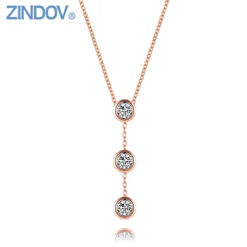 

CZ Crystal Women Choker Necklaces Pendants Stainless Steel Rose Gold Silver Drip Dropshipping Gold Costume Jewelry Girls Gifts