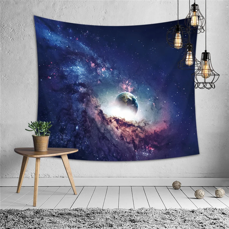 Гобелен на стену с принтами Галактики, небесного тела, Вселенная мандала, Настенный Ковер, одеяло, украшение, Детские Полиэстеровые гобелены - Цвет: A45-15