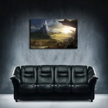 

Canvas Prints Pictures Home Decor 1 Piece Dark Fantasy Mountains Nature Landscape Painting Abstract Poster Living Room Wall Art