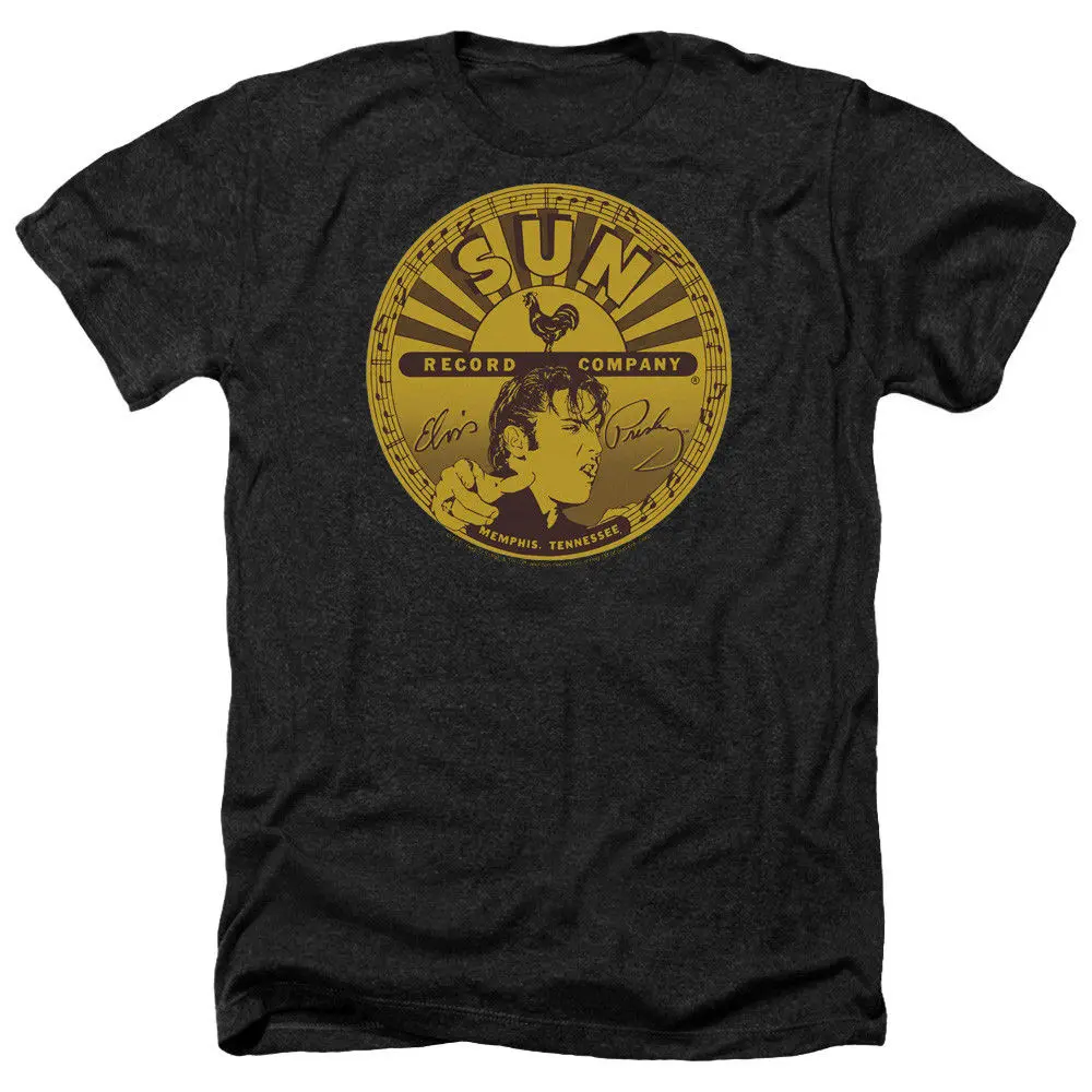 

Sun Records ELVIS FULL SUN LABEL Licensed Adult Heather T-Shirt All Sizes Cool Casual pride t shirt men Unisex Fashion tshirt