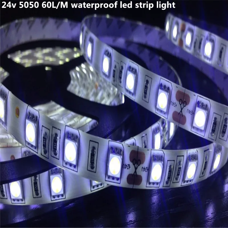 

DC 24V 5050 LED Strip 60LEDs/m 5M/Roll 300LEDs IP65 Waterproof LED strip 5050 RGB ,white,warm white,red,blue,green,yellow