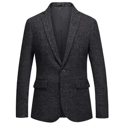 YASUGUOJI Новый 2019 smart casual приталенный, с одной пуговицей мужской модный Блейзер панелями Мужской Блейзер Производительность Мужской Блейзер