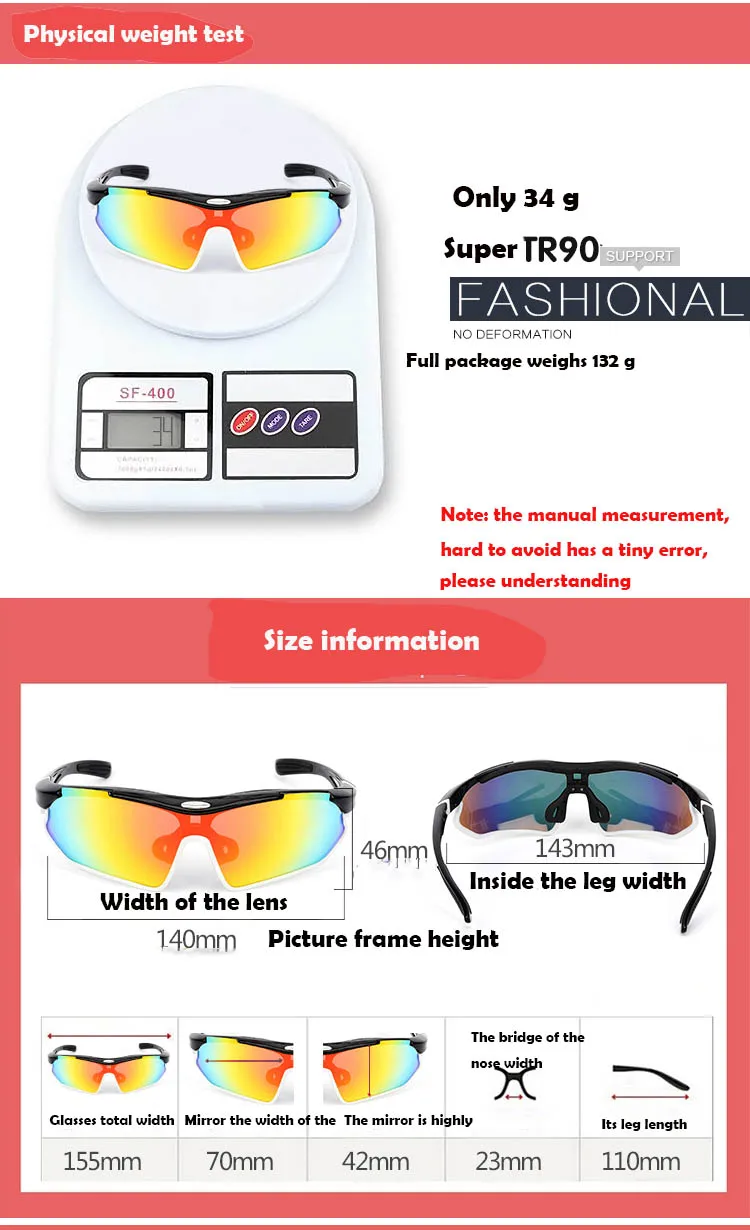 Cycling Glasses Bicycle glass Motorcycle Sunglasses Driving Fishing Eyewear Men Women Outdoor Sport Designer Sunglasses