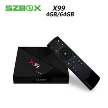 x99 rk3399 4gb 64gb smart android tv box 7.1 2.4g / 5g wifi bluetooth usb h.265 4k 4.1 3.1 gen1 type - c / a media player pk h96