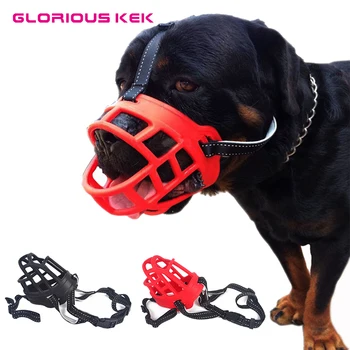 

Training Dog Muzzles for Small Medium Large Dogs Soft Silicon Pet Mouth Cover Protective Anti Biting Adjustable Dog Mask 6 Sizes