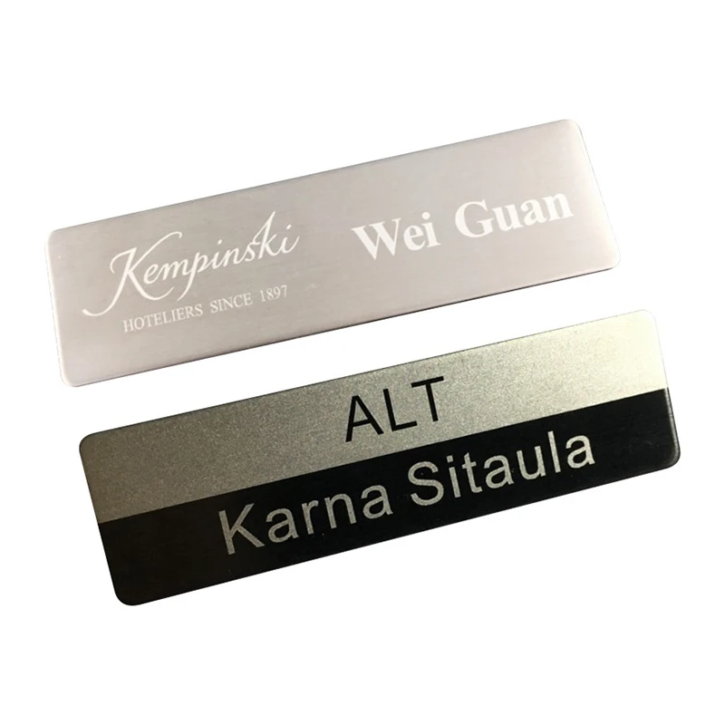 1pc Personalized Name Tag 7x2cm Nameplate Laser Custom Id Badge Holder With Magnetic Back Or Pin Accessories Aliexpress 1pc Personalized Name Tag 7x2cm