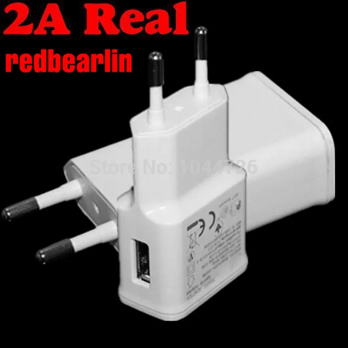 

redbearlin 100pcs/lot White Black 5V 2A Real EU Plug USB AC Wall Charger For Samsung Galaxy S3 S4 S6 Note 2 3 N7100 N9000