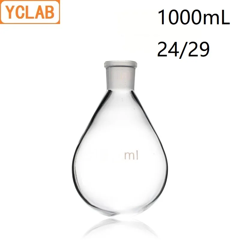 Фляжка YCLAB 1000 мл 24/29 в форме баклажана 1 л боросиликат 3 стекло стандартное