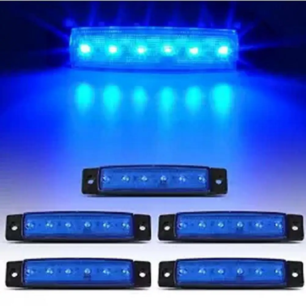 Высокая мощность 6 светодиодный 12 в боковой световой индикатор, габаритный светильник для грузовика, автобуса, прицепа, белый/красный/желтый/синий/зеленый боковой габаритный светильник s лампа - Цвет: Blue