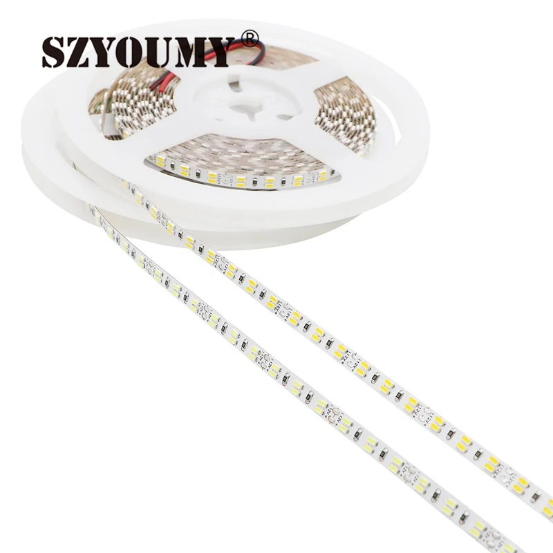 #Best SZYOUMY IP20 Non Waterproof 5M Warm White 3014 SMD Double Row 5mm FPC Width 1080LED Flexible Tap Rope Strip DC12V 216LED M