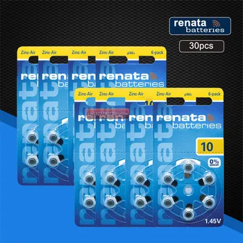 

Renata 30pcs/5pack 1.45V Renata Maratone Plus Size ZA10 PR70 Zinc Air Battery