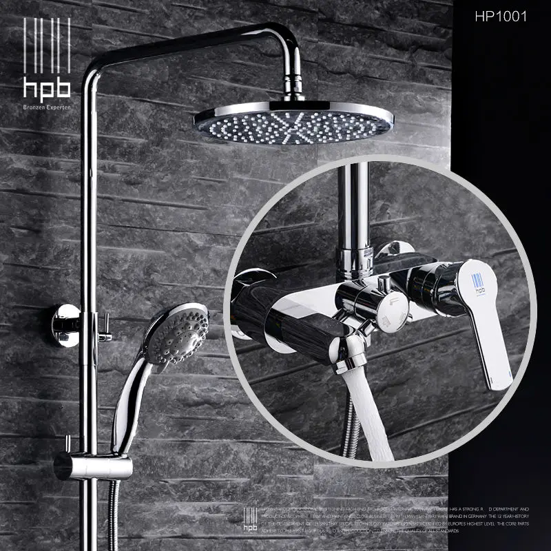 Brass Bathroom Hot And Cold Water Mixer Bath Shower Set Faucet torneira banheiro Air Injection Shower Head HP1001