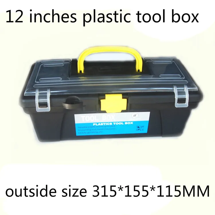 

12" Plastic Tool Box size 315*155*115mm for Electric Drill Accessories Toolbox 12 Inch case Parts box Household receive a case