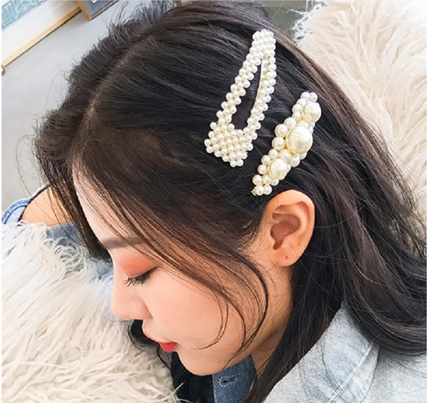 

KNOCK Full pearls Hair Clips for Women Fashion Sweet Imitation Korean Style Hairpins Alloy BB Hairgrip Girls Hair Accessories