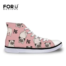 FORUDESIGNS Boots Children Shoes for Girls Funny Pug Dog Animal Printed Children’s Sneakers Kids Running Shoes Canvas Shoes 2018