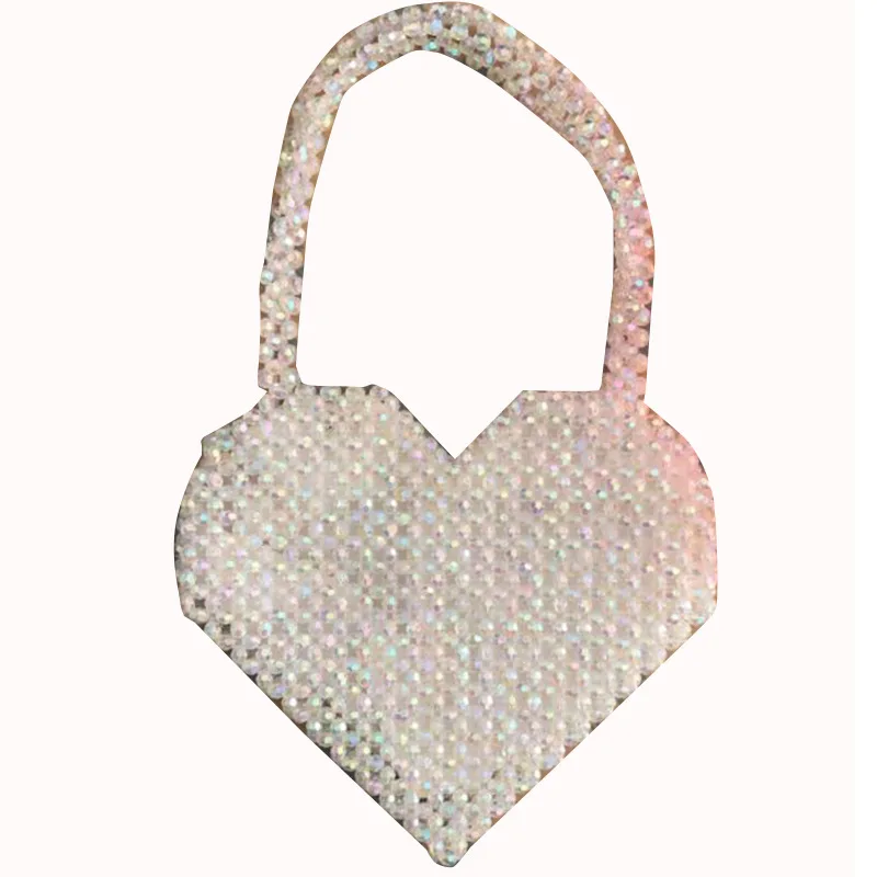 Новая сумка с бусинами в форме сердца, Портативная сумка с бусинами ручной работы, сумка, нишевый дизайн, индивидуальная женская сумка с бусинами для любви