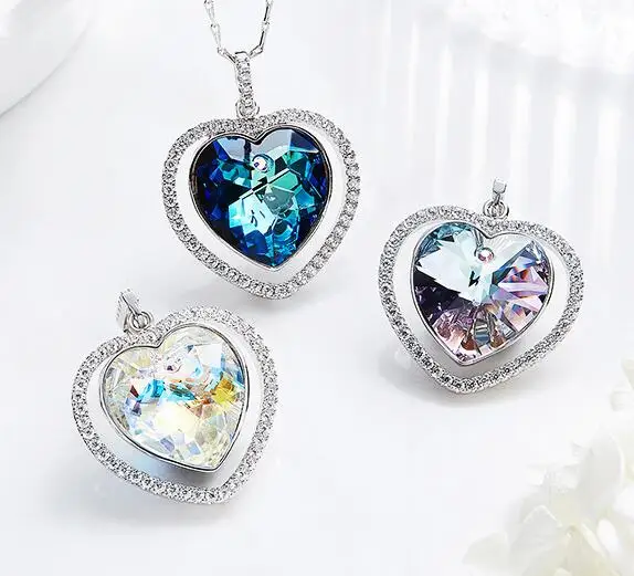 

VV09 925 Silver Girl Necklace Birthday Wedding Party Couple Gifts