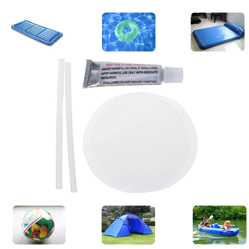 Clear PVC Patch Vinyl Glue Repair Kit for Inflatables Waterbed Air