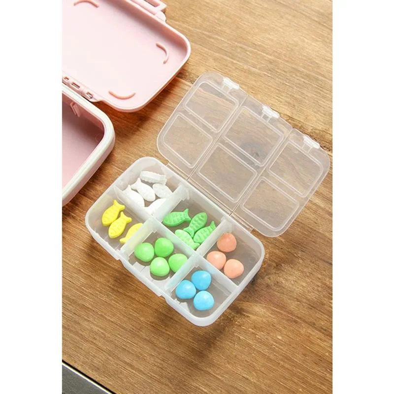 Pill Storage Box Medicine Case 6 Compartments Organizer Portable Classification For Travel J2Y