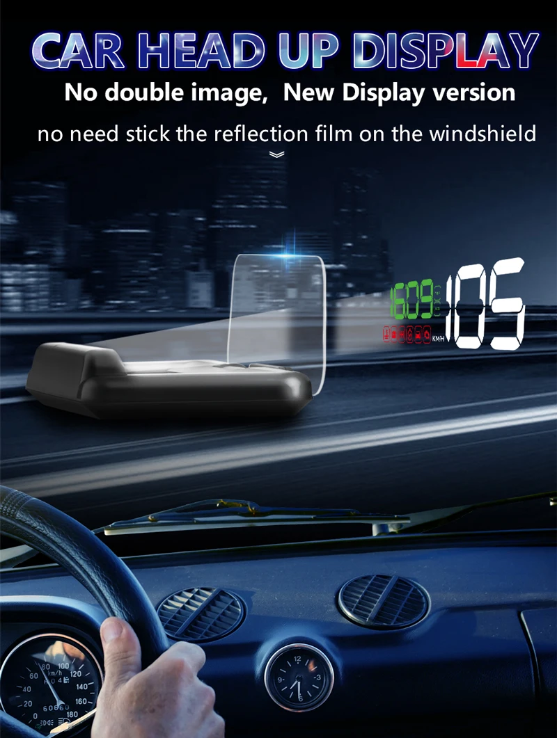 BigBigRoad Car Windscreen Projector On-Board Computer HUD Head Up Display OBD 2 For Volvo S40 S60 S70 S80 S90 V40 XC60 XC70 XC90