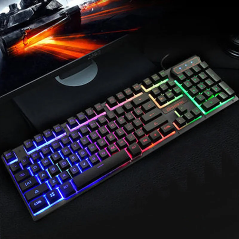 

Wired Gaming Keyboard 104 Keys Backlit Keyboards Mechanical Feeling Metal Gamer Keyboard For Tablet Desktop Teclado