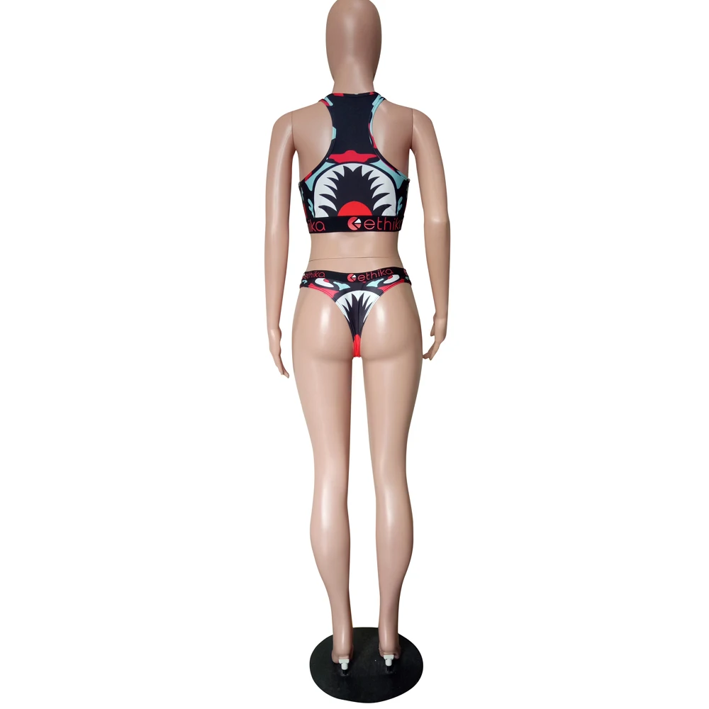 AHVIT сексуальное бикини для песчаного пляжа Купальники комплект из двух предметов квадратный воротник без рукавов топ и шорты женские модные купальные костюмы с принтами LS6229