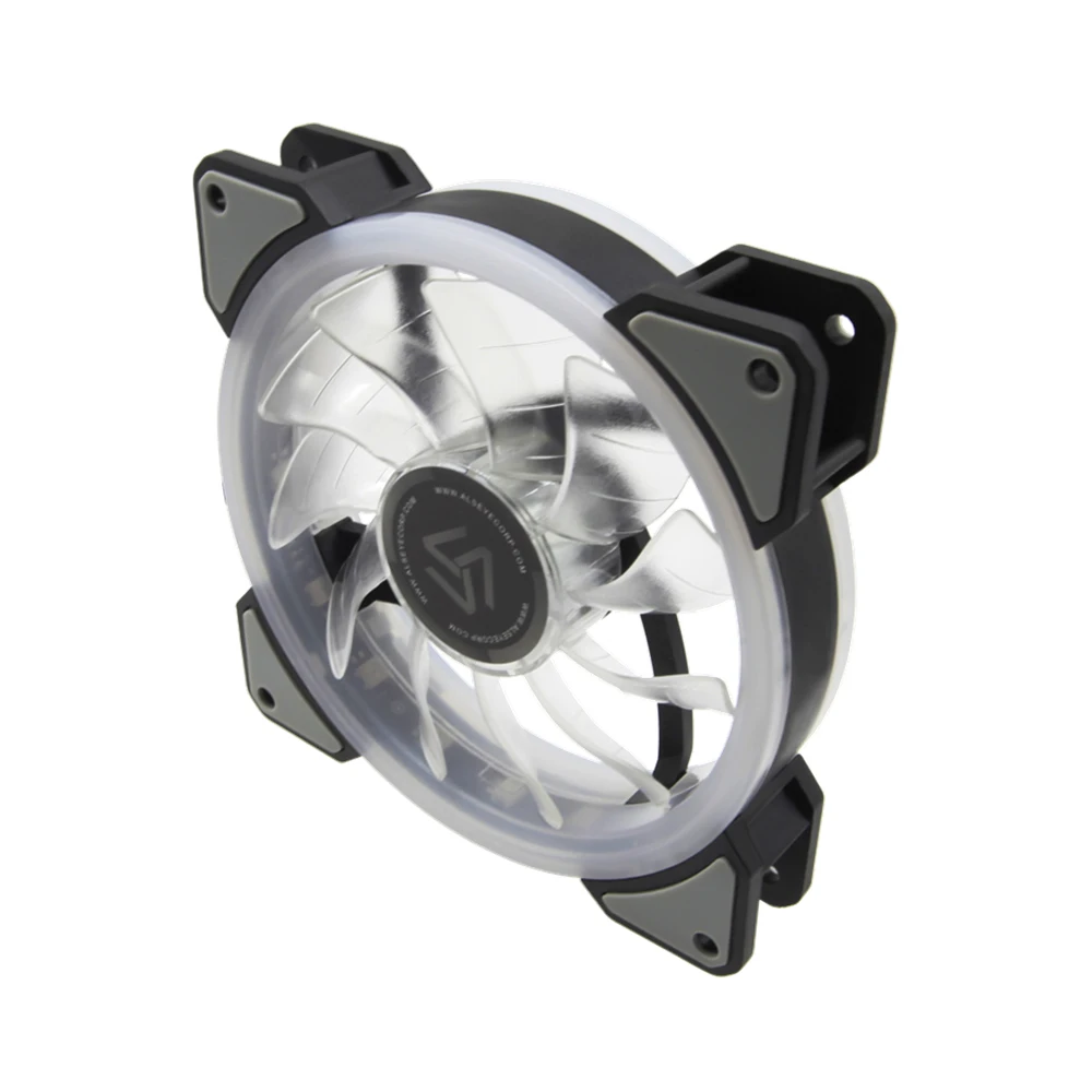 Billig ALSEYE RGB Fan 120mm Kühler 12 v 3pin Computer Fan Dual LED Ring Multicolor Kühlung Fans Fernbedienung Dutzende modi Leise Lüfter