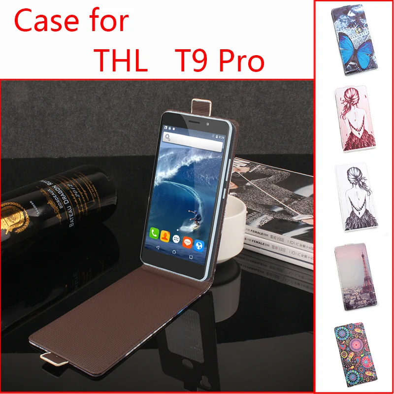 

HongBaiwei Fashion Leather Cases For THL T9 Pro Butterfly Flower Tower Pattern Phone Case Cover