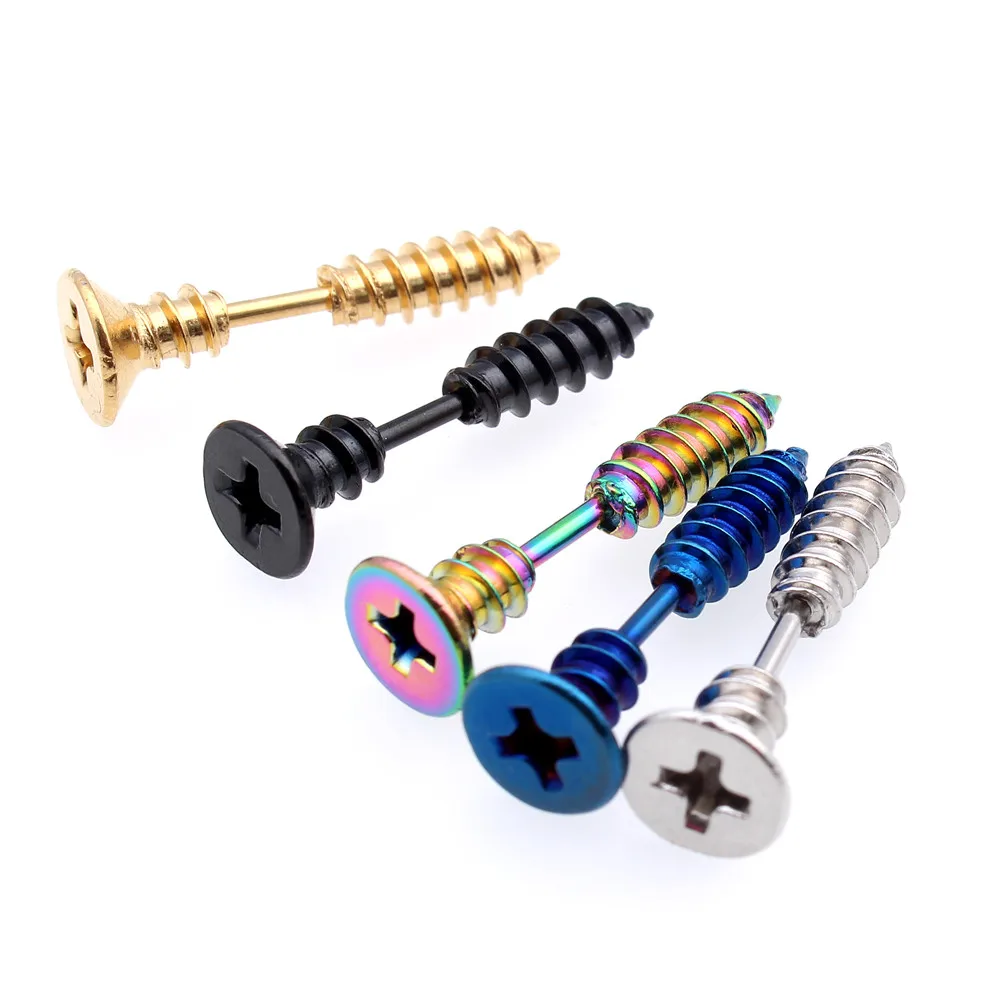 1Pair-Punk-Newest-Hot-Sale-fashion-personality-black-screw-silver-earrings-Hot-stud-earring-male-stainless
