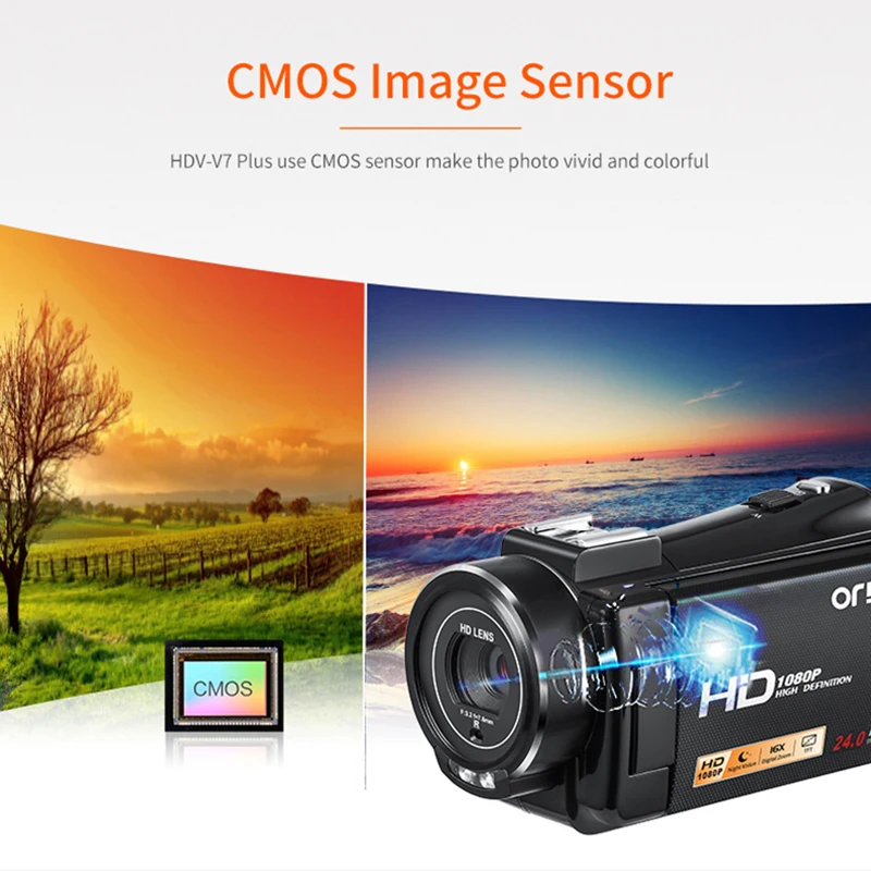 Ordro HDV V7 Plus Цифровая камера HD 1080P 3 'экран ИК ночного видения профессиональная