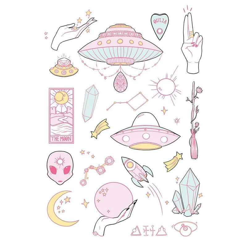 2 шт. Kawaii Universe UFO Deco Scrapbook Bullet Journal канцелярские наклейки планировщик ежедневник школьные художественные принадлежности