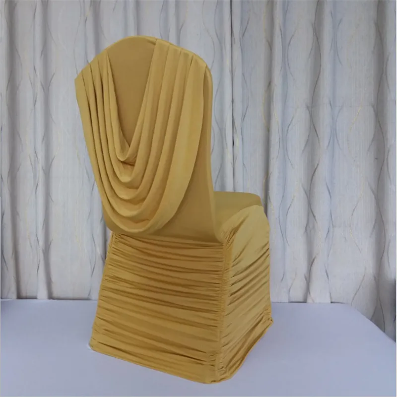 100pcs/lot Wholesale gold seat chair cover lycrafor wedding party home